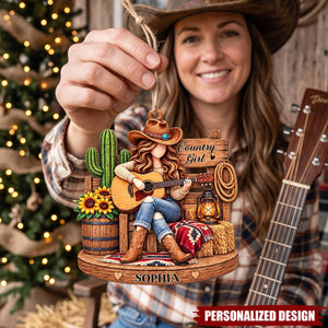 Personalized Wooden Ornament - Custom Christmas Keepsake Gift For Cowgirls