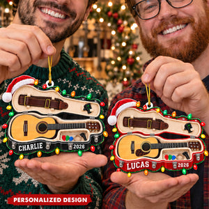 Personalized Guitar Case Acrylic Ornament - Christmas Gift For Guitar Lovers
