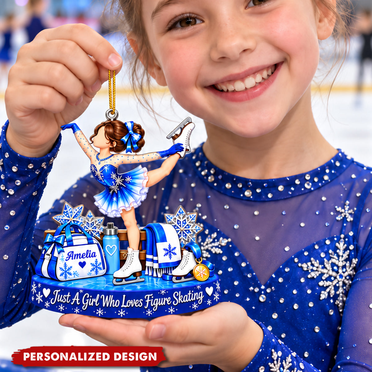 Just A Girl Who Loves Figure Skating - Personalized Acrylic Ornament, Gift For Skaters