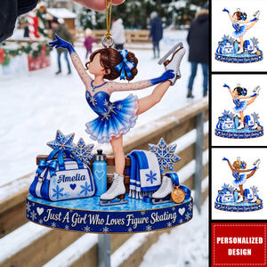 Just A Girl Who Loves Figure Skating - Personalized Acrylic Ornament, Gift For Skaters