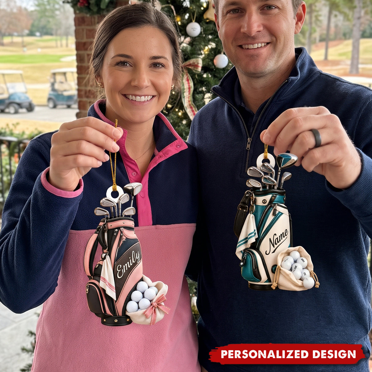 Personalized Golf Bag Christmas Ornament, Custom Gift for Golf Lover