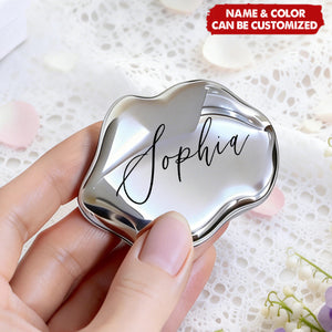 Personalized Cloud-Shaped Compact Mirror, Engraved Pocket Mirror For Her