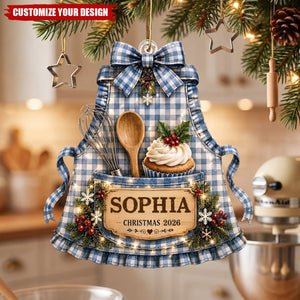 Personalized Baking Apron Acrylic Christmas Ornament, Gift for Home Baker