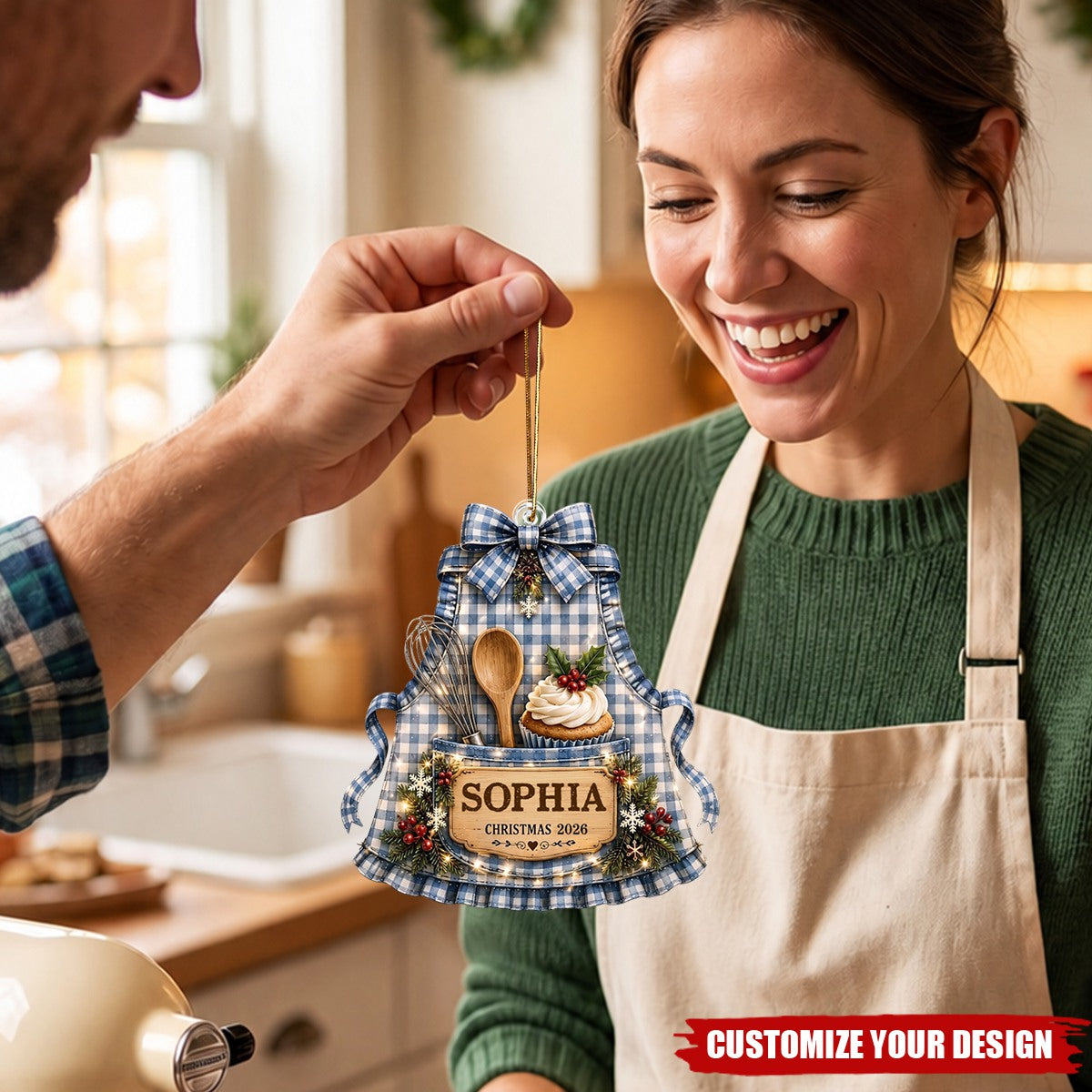 Personalized Baking Apron Acrylic Christmas Ornament, Gift for Home Baker