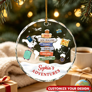 Custom Destination Adventure Souvenir Gifts - Personalized Travel Ornaments