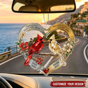 Personalized Memorial Cardinal Christmas Ornament, In Memory of Mom & Dad