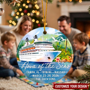 Custom Cruise Vacation Memory Keepsake‑ Personalized Ceramic Ornament