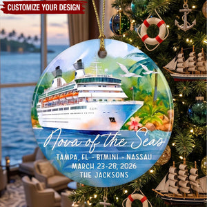 Custom Cruise Vacation Memory Keepsake‑ Personalized Ceramic Ornament