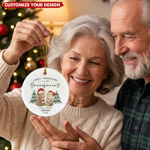 New Grandparents First Christmas Keepsake ‑ Personalized Ceramic Ornament