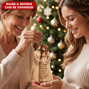 Personalized Wooden Pregnancy Ornament, Custom Name Gift for New Grandma & Mom