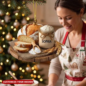 Personalized Acrylic Sourdough Bread Jar Ornament, Kitchen Lover Christmas Decoration