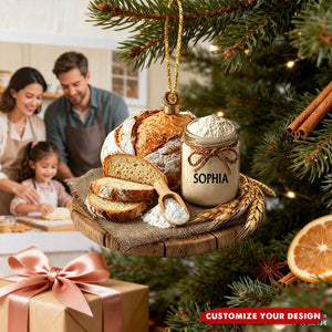 Personalized Acrylic Sourdough Bread Jar Ornament, Kitchen Lover Christmas Decoration