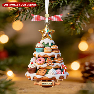 Personalized Cookie Cupcake Acrylic Christmas Ornament, Gift for Bakers & Sweet Lovers