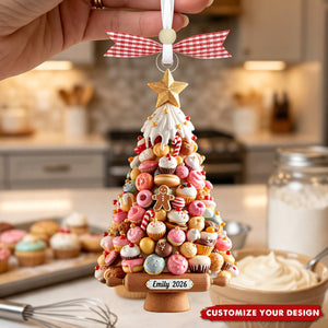 Personalized Cookie Cupcake Acrylic Christmas Ornament, Gift for Bakers & Sweet Lovers