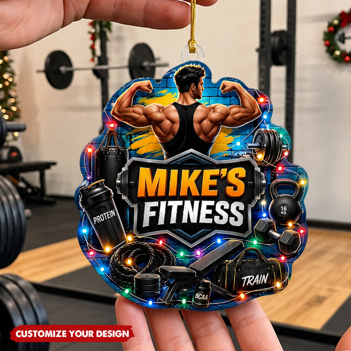 Personalized Fitness Acrylic Ornament, Gift for Gym Lovers