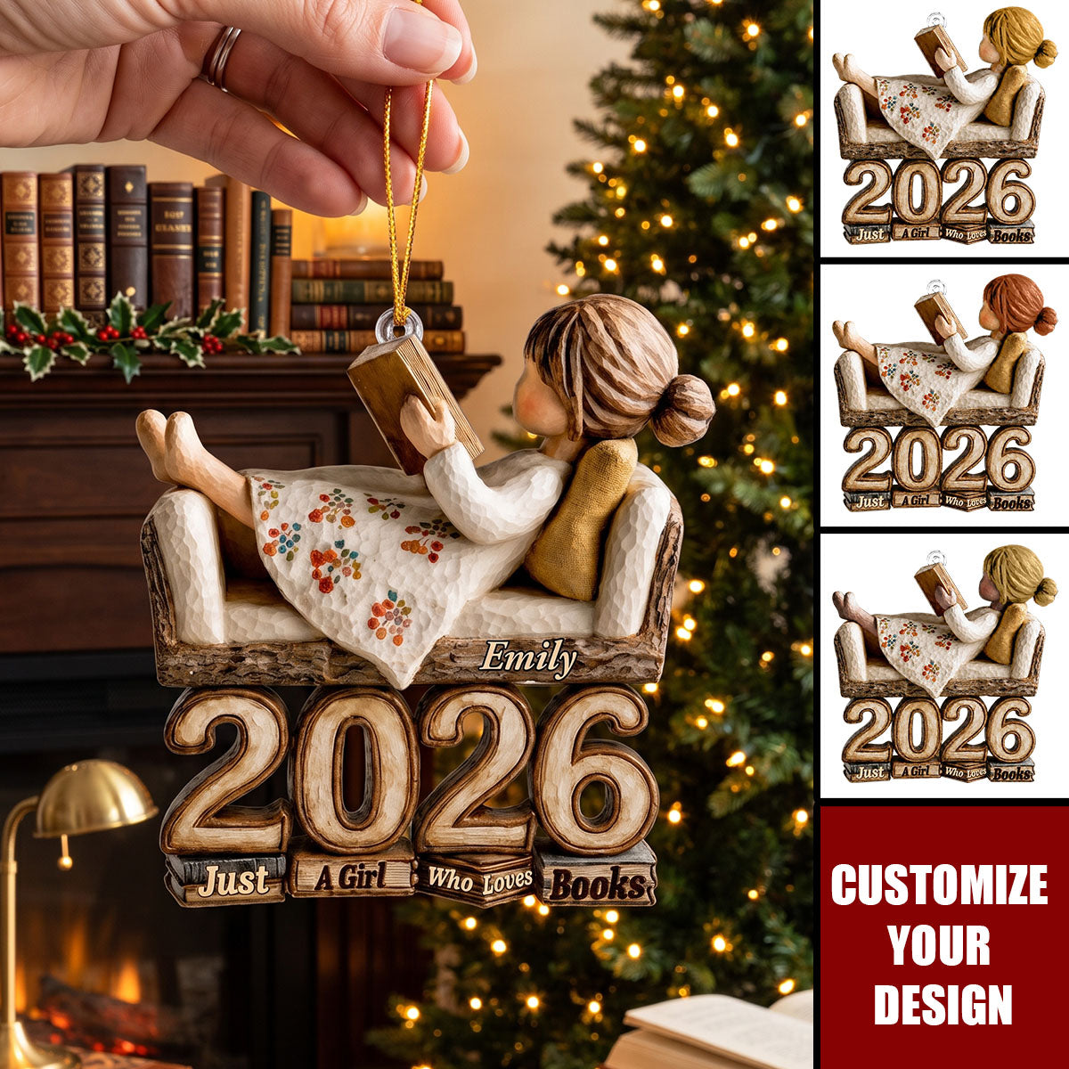 Just A Girl Who Loves Books - Personalized Acrylic Christmas Ornament