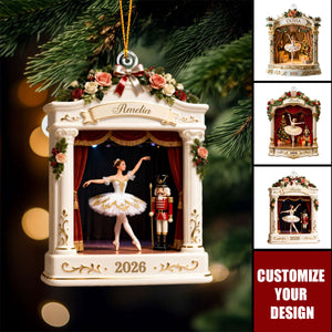 Personalized Nutcracker Ballet Acrylic Ornament, Custom Name Ballerina Clara Christmas Gift
