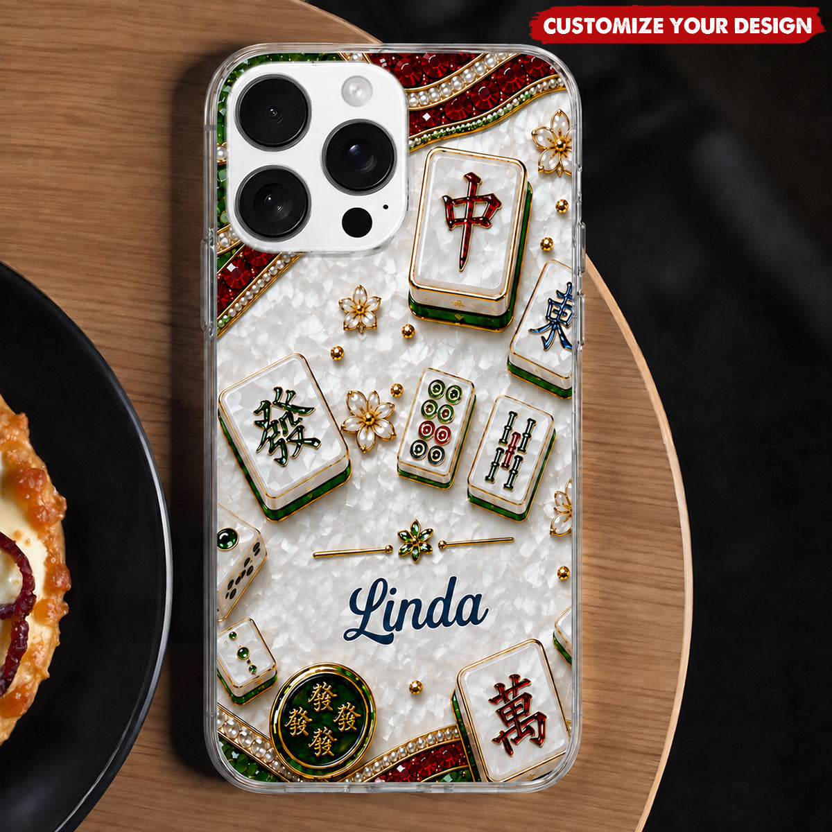 Personalized Eat Sleep Mahjong Repeat Clear Phone Case, Unique Gift for Mahjong Enthusiast