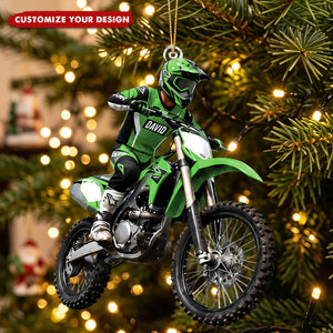 Personalized Dirt Bike Acrylic Ornament, Custom Motocross Rider Gift for Teen Boys