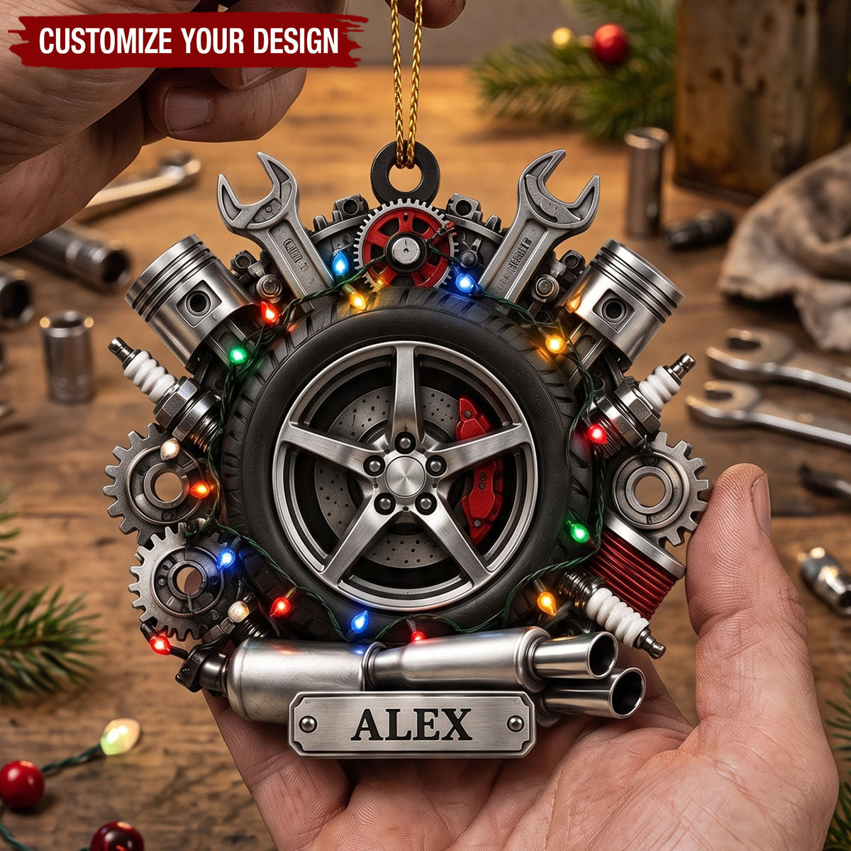 Personalized Auto Repair Acrylic Ornament, Mechanic Christmas Gift
