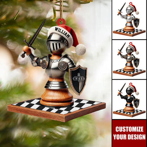 Personalized Chess Night Acrylic Christmas Ornament, Custom Gift for Chess Lovers