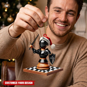 Personalized Chess Night Acrylic Christmas Ornament, Custom Gift for Chess Lovers