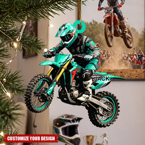 Personalized Motocross Acrylic Ornament, Custom Dirt Bike Gift for Racing Lover