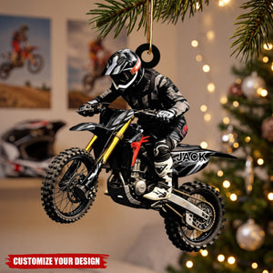 Personalized Motocross Acrylic Ornament, Custom Dirt Bike Gift for Racing Lover