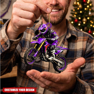 Personalized Motocross Acrylic Ornament, Custom Dirt Bike Gift for Racing Lover