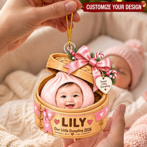 Personalized Baby Photo Acrylic Christmas Ornament, Custom Face Baby Keepsake Gift
