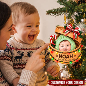 Personalized Baby Photo Acrylic Christmas Ornament, Custom Face Baby Keepsake Gift