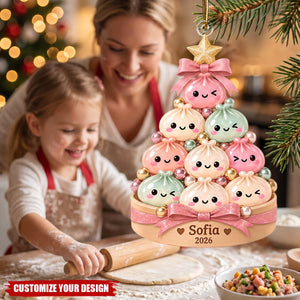 Personalized Acrylic Dumpling Ornament, Custom Christmas Gift for Children