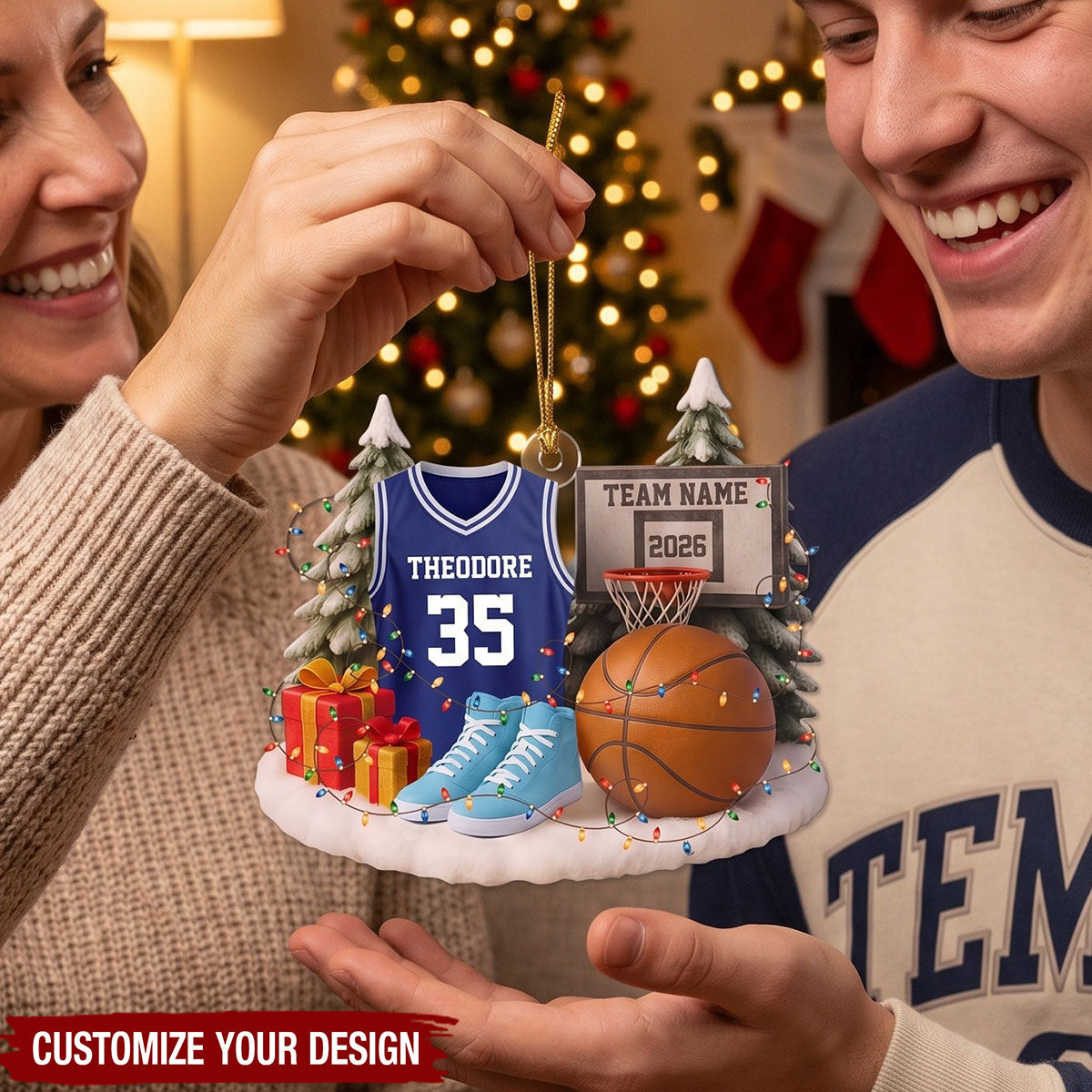 Personalized Jersey Keepsake Basketball Acrylic Ornament