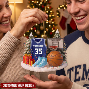 Personalized Jersey Keepsake Basketball Acrylic Ornament
