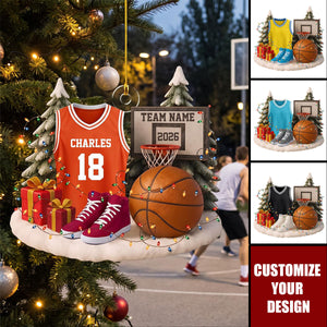 Personalized Jersey Keepsake Basketball Acrylic Ornament