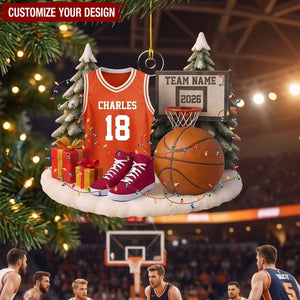 Personalized Jersey Keepsake Basketball Acrylic Ornament