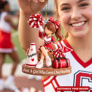 Personalized Cheerleader Acrylic Ornament, Custom Name Cheer Gift for Girl