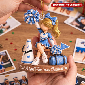 Personalized Cheerleader Acrylic Ornament, Custom Name Cheer Gift for Girl