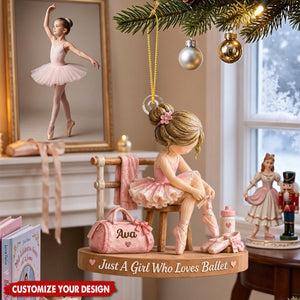Personalized Ballet Dancer Acrylic Ornament, Dance Recital Christmas Keepsake