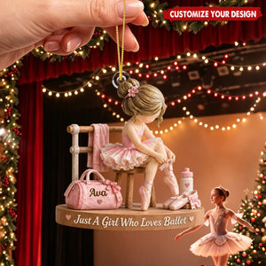 Personalized Ballet Dancer Acrylic Ornament, Dance Recital Christmas Keepsake