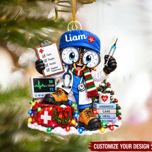 Personalized Doctor Nurse Acrylic Christmas Ornament, Healthcare Worker & Physician Grad Gift