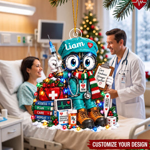 Personalized Doctor Nurse Acrylic Christmas Ornament, Healthcare Worker & Physician Grad Gift