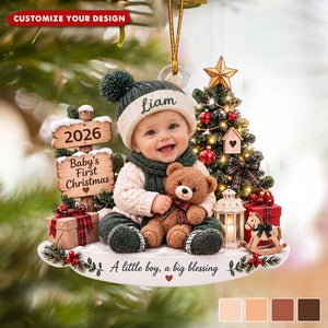 Personalized Baby's First Christmas Custom Photo Acrylic Ornament