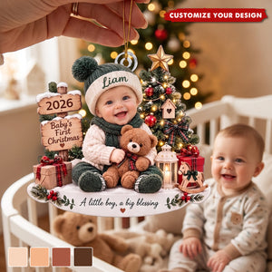 Personalized Baby's First Christmas Custom Photo Acrylic Ornament