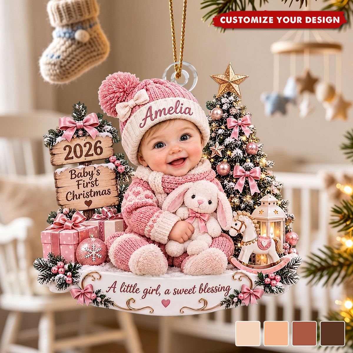 Personalized Baby's First Christmas Custom Photo Acrylic Ornament