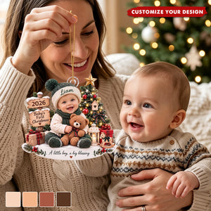 Personalized Baby's First Christmas Custom Photo Acrylic Ornament