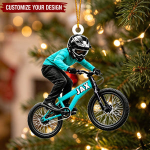 Personalized Bike Acrylic Ornament, Cycling Rider Keepsake