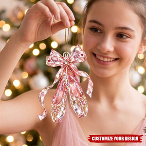 Personalized Ballet Shoes Acrylic Ornament, Custom Name Dance Christmas Gift
