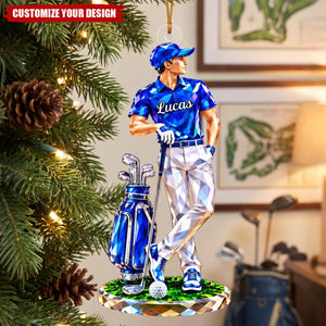 Personalized Acrylic Golf Christmas Ornaments, Golf Lover Gifts