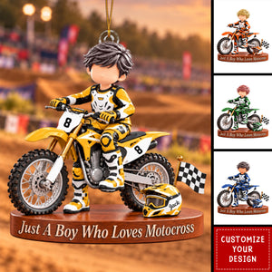 Personalized Motocross Christmas Ornament, Gift For Dirt Bikers